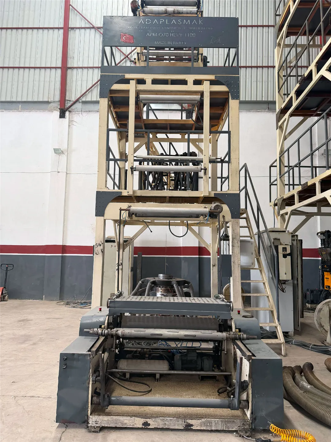 AdaPlasmak APM 070 HDPE 1100 | 70 mm Vida-Kovan | 1100 mm Monolayer Film Extruder Hattı