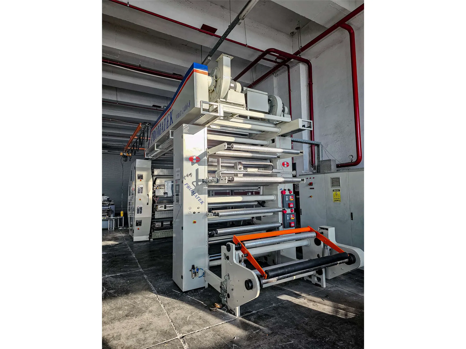 Promatek 8 Renk Tamburlu Flekso Baskı Makinesi – 1400 mm, 300 m/dk